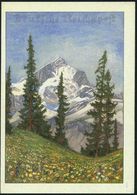 DEUTSCHES REICH 1941 (24.10.) Schmuckblatt-Telegramm: Alpen-Panorama (Tannen,Blumenwiese, Rs. Geschützte Alpenblumen) Be - Non Classificati