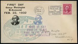 U.S.A. 1932 (22.2.) 2 C.Washington, EF + 2 HdN:..GEORGE WASHINGTON BICENTENNIAL.. + FIRST IN WAR/FIRST IN PEACE.., MWSt: - Other & Unclassified