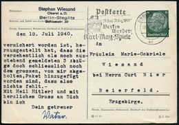 BERLIN SW 11/ Ac/ 21.Juni-31.Aug./ ..Werder/ Karl-May-Spiele 1940 (18.7.) MWSt = Indianer U. Trapper (zu Pferd) = "Old S - Andere & Zonder Classificatie