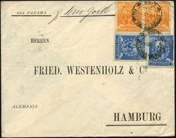 PERU 1897 (15.2.) 2 C. UPU, Inka-Häuptling "Atahualpa" Mit Tomahawk, Blau, 2x + 2x 20 C. Francisco Pizarro (Eroberer Des - Sonstige & Ohne Zuordnung