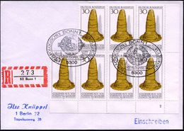 B.R.D. 1977 (16.8.) 30 Pf. "Goldener Hut", Reine MeF: Eckrand-7er-Block + Ersttags-SSt: 5300 BONN (Bo.431 II), Inl.-R-FD - Prehistorie