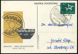 POLEN 1961 (9.5.) SSt.: GASAWA/BISKUPIN-WYKOPALISKA = Festungsportal Biskupin Klar A. Sonder-P 40 Gr. "Biskupin", Klar G - Preistoria