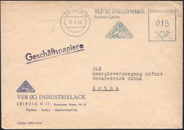 LEIPZIG N 21/ VEB (K) Industrielack/ Farben-Lacke 1955 (23.5.) Seltener, Blauer , Aptierter AFS (PLGZ U. "Druck-farben"  - Egyptology