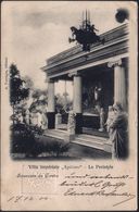 GRIECHENLAND 1900 (15.12.) PP 5 Dr. Hermes, Grün: Villa Impériale.. Le Peristyle/..Corfu = Antike Villa, Dorischen Säule - Archeologia