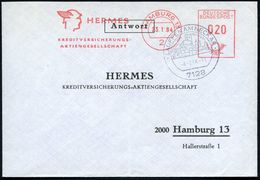 2 HAMBURG 13/ HERMES/ KREDITVERSICHERUNGS-/ AG 1963 (Nov.) AFS = Hermeskopf (mit Flügelhelm) Voraus-frankierter Antwort- - Mythologie