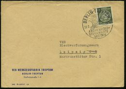 BERLIN-TREPTOW/ ARCHENHOLD-/ STERNWARTE/ SEIT 1896 1958 (27.2.) HWSt = Gr. Fernrohr Der Archenhold-Sternwarte Auf 20 Pf. - Sterrenkunde