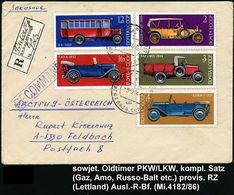 UdSSR 1974 (9.2.) Historische Automobile Der UdSSR, Kompl. Satz , Klar Gest.  + Schw. Provis. RZ (R.S.S. De LETTONIE) Au - Cars