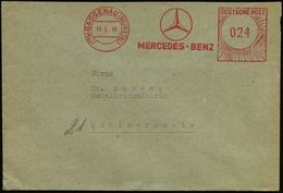 (17b) GAGGENAU (MURGTAL)/ MERCEDES-BENZ 1948 (19.5.) AFS , Typ FZ "Gr. Posthorn" 024 Pf. = Mercedesstern (kurz Vor Währu - Autos