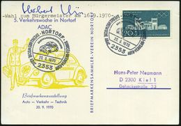 2353 NORTORF/ 5.VERKEHRSWOCHE ADAC.. 1970 (20.9.) SSt = ADAC Straßenwacht-Käfer Mit Blinklicht + Orig. Autogr. Des Kandi - Auto's