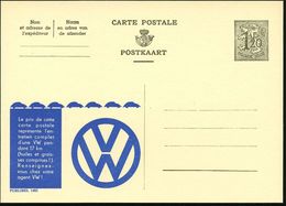 BELGIEN 1954 1,20 F. Reklame-P., Oliv: VW/Le Prix De Cette Carte.. (= VW-Logo, 7 VW Käfer-Silhouetten) Französ. Text, Un - Autos