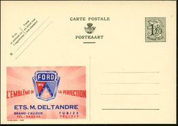 BELGIEN 1952 1,20 F. Reklame-P, Oliv: FORD/ L'EMBLEME DE LA PERFECTION/ETS. M. DELTANDRE.. (Ford-Kühlerlogo) Französ. Te - Coches