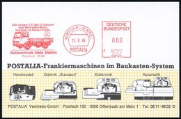 Weinheim 1984 (15.6.) AFS: VORFÜHRSTEMPEL/POSTALIA/F/Die Neuen 6,5 Bis 11-Tonner Von Mercedes-Benz.. Autozentrale Gebr.  - LKW