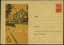 UdSSR 1962 4 Kop. U Staatswappen , Rot: ROSTOW-DON, Trolley-Bus (minim. Rißchen) Ungebr. - OMNIBUS / OMNIBUS-HERSTELLER  - Busses