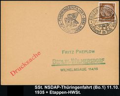 FRIEDRICHRODA/ Luftkurort Im Thür.Wald 1935 (11.10.) HWSt + Amtl. HdN: THÜRINGENFAHRT/N.S.D.A.P./10.-13. OKTOBER 1935 =  - Auto's