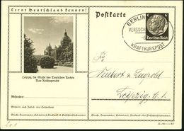 BERLIN-LEIPZIG/ VERSUCHSFAHRT 6/ KRAFTKURSPOST 1936 (6.7.) Oval-Steg Kurs 6 Auf Ortsgl. BiP 6 Pf. Hindenbg.: Leipzig Rei - Voitures