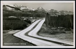 DEUTSCHES REICH 1938 (ca.) S/w.-Foto-Ak.: Reichsautobahn München - Salzburg (rs. Text) Ungebr. (Verlag Huber Nr.1226) -  - Cars