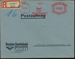 DRESDEN-ALTST/ 1/ Spart/ Bei Der/ Dresdner Handelsbank/ AG 1939 (15.3.) AFS 062 Pf. + RZ: Dresden 1/g, Firmen-Bf.: DHB,  - Unclassified