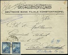 TÜRKEI 1926 (22.9.) 10 Ghr. "Festung Ankara", Reine MeF: Paar 1K-Steg + R-Stempel: GALATA, Zweispr. Firmen-Bf.: DEUTSCHE - Zonder Classificatie