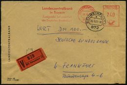 872 SCHWEINFURT 1/ Landeszentralbank/ In Bayern/ Zweigstelle Schweinfurt/ Der Dt.Bundesbank 1972 (26.9.) AFS 240 Pf. + 1 - Zonder Classificatie