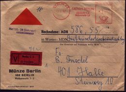 BERLIN C 2/ MÜNZE BERLIN 1967 (13.6.) AFS 150 Pf. + Roter Selbstbucher-VZ: Berlin C 2/M ü (nze) Auf NN-Dienst-Bf.: Münze - Ohne Zuordnung