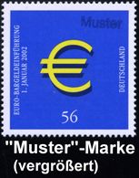 B.R.D. 2002 (Jan.) 56 C. "Einführung Des EURO" + Amtl. Handstempel  "M U S T E R" , Postfr. (EURO-Zeichen) + Amtl. Ankün - Ohne Zuordnung