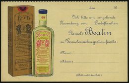 Berlin N54 1931 PP 3 Pf. Ebert: Famel's Beatin, Ludw. Heinen..,  Oben  G E Z ä H N T (Packung U. Flasche Beatin = Bronch - Chimica