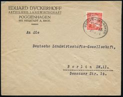 Poggenhagen 1926 (28.6.) 10 Pf. "Jahrtausendfeier Rheinland" Mit Seltener Zier-Firmenlochung = Fa. E. Dyckerhoff , Bahn- - Scheikunde
