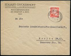 Poggenhagen 1926 (28.6.) 10 Pf. "Jahrtausendfeier Rheinland" Mit Seltener Zier-Firmenlochung = Fa. E. Dyckerhoff , Bahn- - Chimie