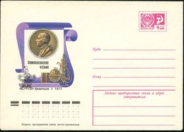 UdSSR 1977 4 Kop. U Staatswappen , Lilarot: Archangelsk, Lomonosow-Vorlesung (Brustbild Lomonosow, Chemiker, Astronom, M - Scheikunde