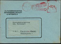 BITTERFELD/ IGEDUR/ HOCHFEST 1946 (14.2/13.4.) Total Aptierter Bzw. Teilaptierter AFS (1x Ohne Wertrahmen!) Firmen-Bf.:  - Scheikunde