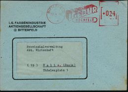 BITTERFELD/ IGEDUR/ HOCHFEST 1946 (14.2/13.4.) Total Aptierter Bzw. Teilaptierter AFS (1x Ohne Wertrahmen!) Firmen-Bf.:  - Química