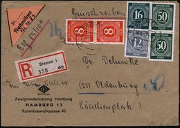 BREMEN 1/ E C 1947 (18.5.) 2K-Steg Auf Kontrollrat Ziffer-Frankatur 144 Pf.! + RZ: Bremen 1/e E, Firmen-Bf: DEGUSSA (Ham - Química