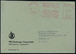 7280 EILENBURG/ 1887 - 1987/ 100 Jahre/ Chemie Aus/ Eilenburg/ ECW 1987 (18.11.) Seltener Jubil-AFS (Firmen-Logo) Motiv- - Scheikunde