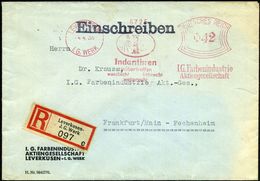 LEVERKUSEN-/ I.G.WERK/ Indanthren../ Lichtecht/ Wetterecht/ I.G. Farbenindustrie/ AG 1935 (4.4.) AFS = Hauspostamt I.G.- - Scheikunde