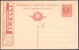 ITALIEN 1918 Frühe Reklame-P 10 C. Rot: PNEUMATICI PER AUTO/MOTO/VELO/AERO/PIRELLI (Firmen-Schriftzug) Ungebr., Selten!  - Chimie