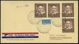 B.R.D. 1954 (26.4.) 4 + 2 Pf. Wofa = Aug. Herm. Francke, Evang. Theologe, Pädagoge Reine MeF: 2 Paare = 4 Stück , Klar G - Cristianesimo