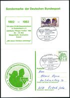 3500 KASSEL 1/ CVJM/ 100 Jahre/ CVJM-Gesamtverband../ Pfingsttreffen 1982 (29.5.) SSt = CVJM-Logo Auf PP 50 Pf. Burgen:  - Cristianismo