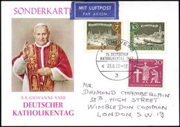 3 HANNOVER 1/ 79.DEUTSCHER/ KATHOLIKENTAG/ C 1962 (23.8.) SSt (Logo) Auf Color-Sonder-Kt.: Papst Johannes XXIII., Ausl.- - Popes