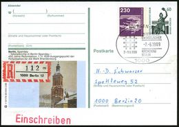 1000 BERLIN 12/ 23.DEUTSCHER/ EVANGELISCHER/ KIRCHENTAG 1989 (7.6.) SSt Auf Passender BiP 60 Pf. Bavaria, Grün: 450 Jahr - Christendom