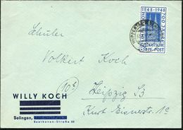 BIZONE 1949 (30.1.) 50 Pf. + 50 Pf. "700 Jahrfeier Kölner Dom", Blau, EF , Sauber Gest. Firmen-Doppelbf. (gest. Wupperta - Churches & Cathedrals