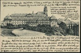 LICHTENFELS 1904 (31.8.) 2K Auf S/w.-Foto-Ak.: Schloss Banz (Seitenfront) = Benediktiner-Abtei, Gegr. 1070, Zeitwiese Tr - Abadías Y Monasterios