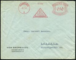 HAMBURG/ 8/ HARZGEORG 1927 (9.7.) AFS = St. Georg Zu Pferd (tötet Drachen = Teufel) Firmen.Bf.: VON GEORG & CO  (Dü.E-1B - Christendom