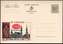 BELGIEN 1954 1,20 F. Reklame-P. Wappenlöwe, Oliv: St.TROND/FETES DE St. TRUDON.. Bzw. St. TRUIDEN.. (je Kirche, St. Trui - Christianisme