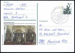 8654 MARKTLEUGAST 1/ 800 Jahre/ ..Wallfahrt 1989 (Sept.) HWSt = Wallfahrtskirche Auf Ortsgleicher BiP 60 Pf. Bavaria: 80 - Cristianesimo
