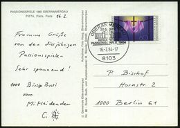 8103 OBERAMMERGAU/ BESUCHT DIE/ PASSIONSSPIELE 1984 1984 (16.2.) HWSt = Passionstheater , Color-Ak.: Pietà (Trauer Um Ch - Christianity