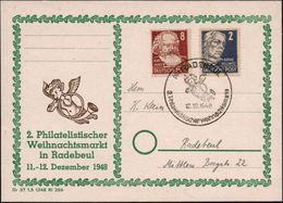 (10a) RADEBEUL/ 2.Philatel.Weihnachtsmarkt 1948 (12.12.) Seltener SSt = Engel Mit Posaune , Klar Gest., Motivgl. Sonder- - Natale