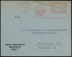 LEIPZIG/ C1/ Thüringer Wollgarnspinnerei AG 1933 (10.1.) AFS = Wartburg , Klar Gest. Orts-Firmen-Bf., Vergl. Los 985  (D - Christianity