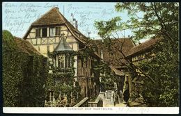 WARTBURG/ * * 1904 (31.7.) 1K = Hauspostamt Wartburg Klar Auf Color-Foto-Ak.: Wartburg, Burghof (= Wirkungsstätte D. Hl. - Christendom