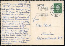 (13b) AUGSBURG 2/ Ef/ JAKOB FUGGER/ 1459-1959/ DIE FUGGERSTADT.. 1959 (24.12.) MWSt Klar Auf Weihnachts-Ak. (Bo.44 A III - Altri & Non Classificati