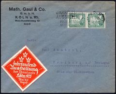 KÖLN/ *1r/ JAHRTAUSEND/ AUSSTELLUNG 1925 (1.7.) MWSt Auf Senkr. Paar "1000 Jahre Rheinland" (Mi.372 MeF) + Amtl. Rhombus - Otros & Sin Clasificación